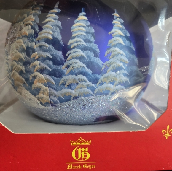 Millenium Colection Blue/ White Holiday Glass Ornament - Picture 9 of 10